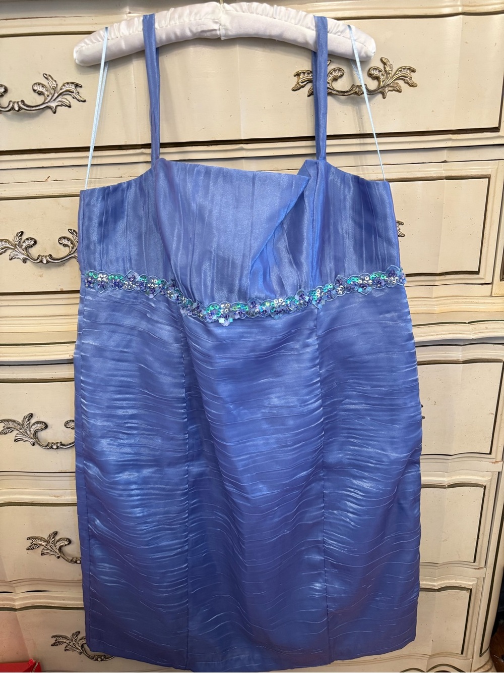 Lavender Shimmer Dress Size 14 with Sequined Trim